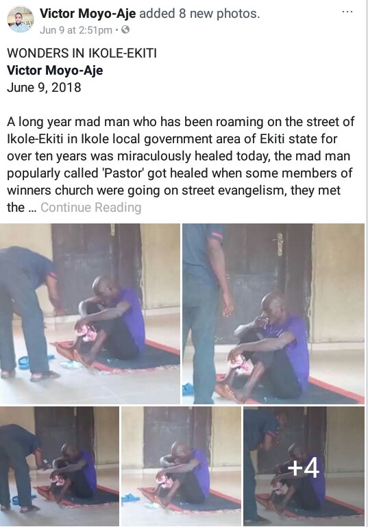 Mad man who had been roaming the street of Ikole-Ekiti for ten year 'miraculously healed' by female evangelist (Photos)