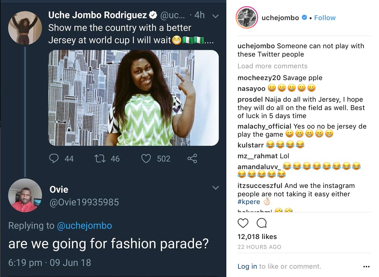 Uche Jombo Shows Reaction to Twitter Jest, Shares Screenshot of Trolls' Comment
