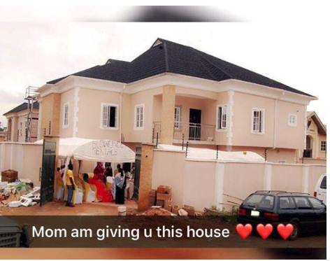 Super Eagles midfileder, Raheem Lawal, shares photo of the house he just built for his mum