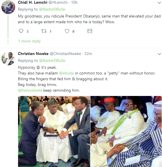 Nigerians slam Gov. El-Rufai's son after he trolled Obasanjo and Atiku