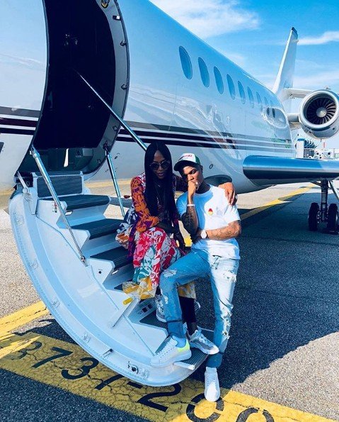Wizkid and Naomi Campbell jet out to Milan for a show (Photos)