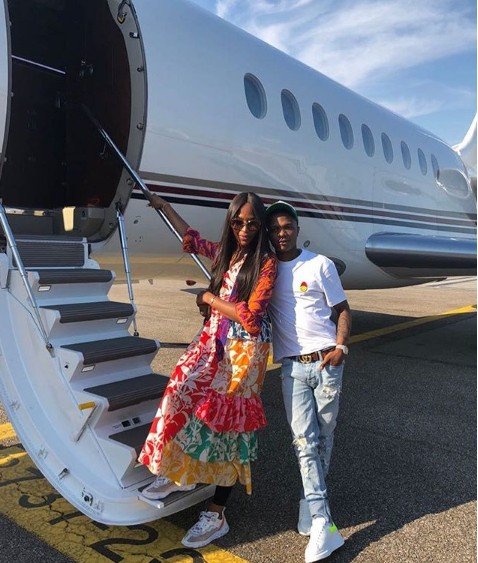 Wizkid and Naomi Campbell jet out to Milan for a show (Photos)
