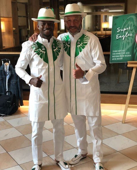 Super Eagles en route to Russia rocking matching green and white regalia