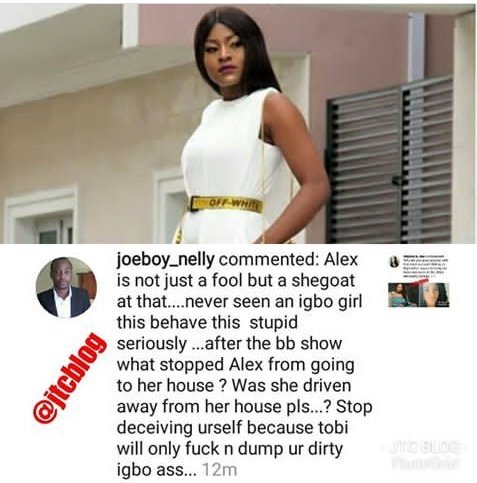 'Tobi Will Sleep With You And Dumb Your Dirty Igbo As$, lousy n arrogant bitch' - Online Troll slam Alex and Cee-c