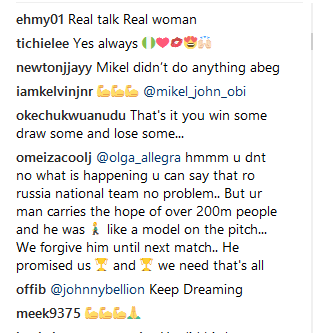 Mikel Obi's Russian wife, Olga Diyachenko, reacts to Super Eagles' loss to Croatia