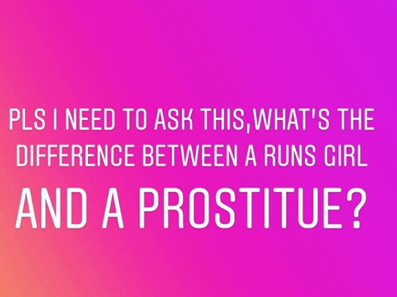 Toyin Lawani asks to know the difference between a runs girl and a prostitute