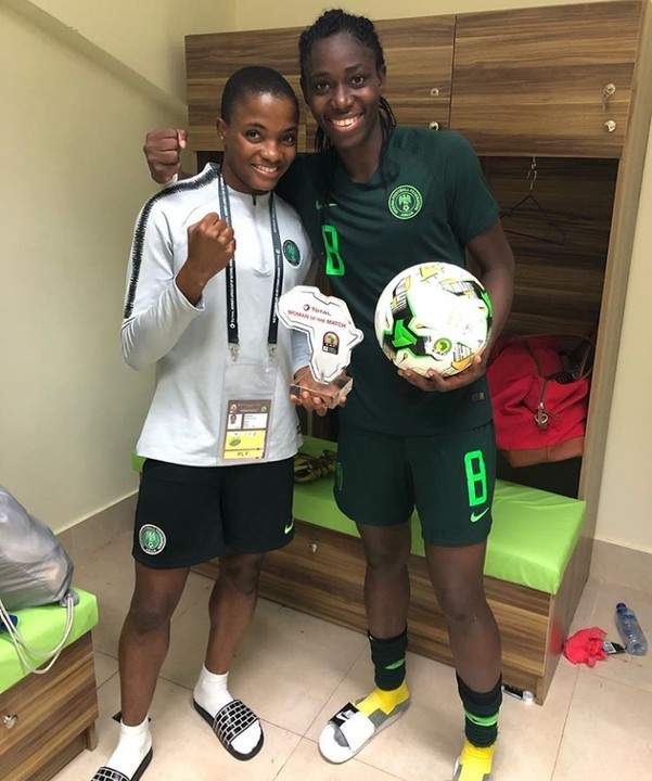 Super Falcon Asisat Oshoala Honoured With Woman Of The Match Award