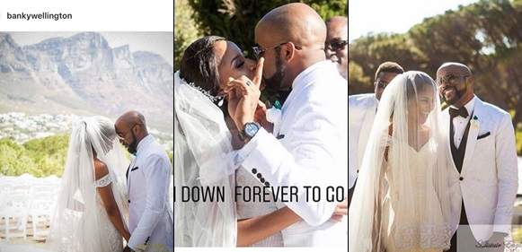 #BAADFOREVER: Banky W And His Wife, Adesua Etomi Celebrate First White Wedding Anniversary