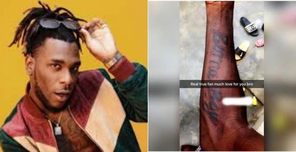 Die-hard Fan Of Burna Boy Gets A Tattoo To Match His Love