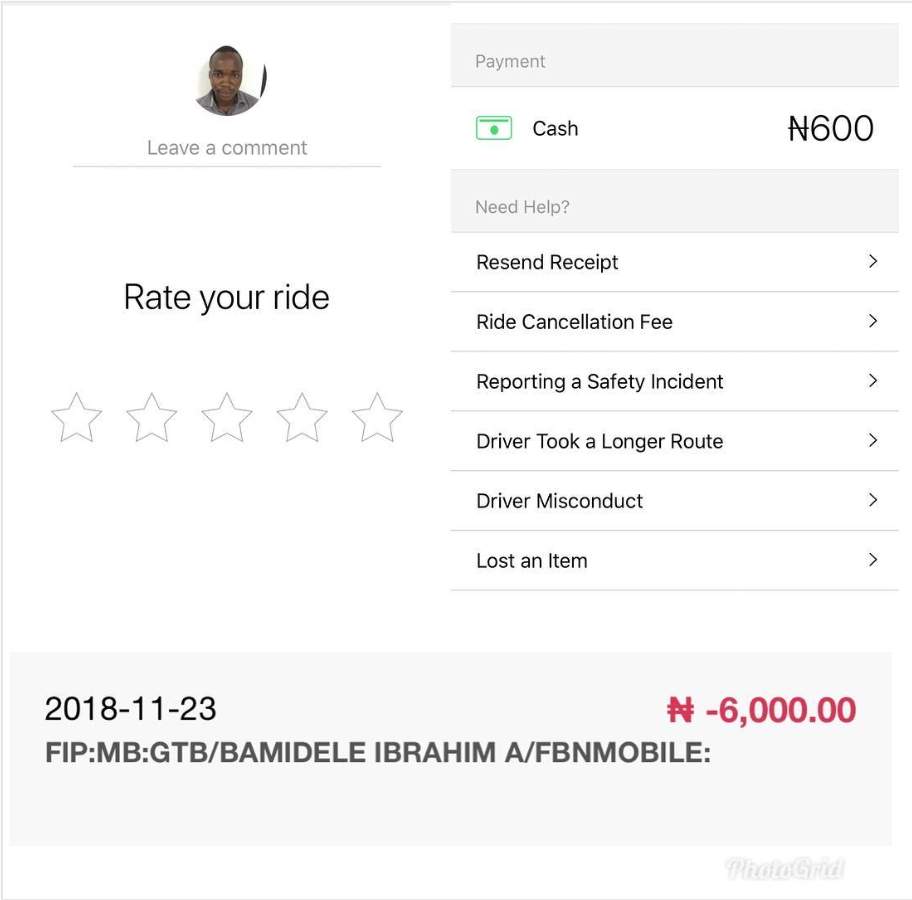 Lady Calls Out Taxify Driver After She Mistakenly Transferred N6K To Him Instead Of N600