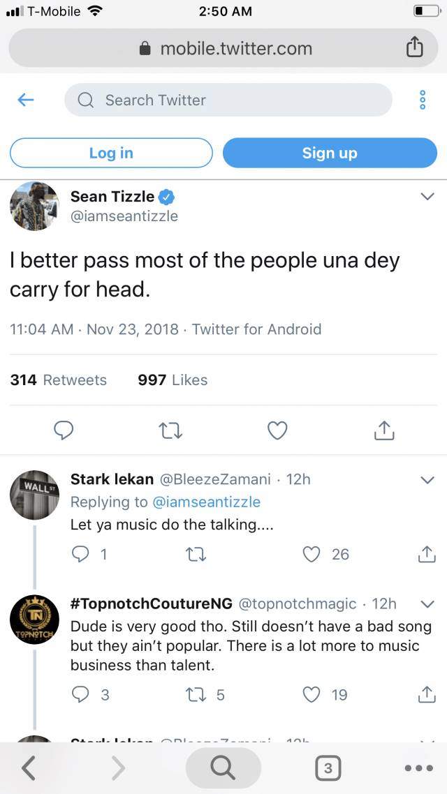 Sean Tizzle slammed for saying he's better than most popular Nigerian musicians