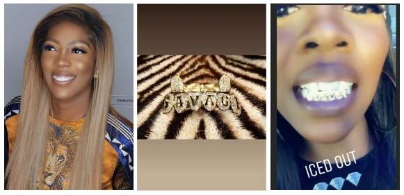 Tiwa Savage flaunts her diamond teeth grills