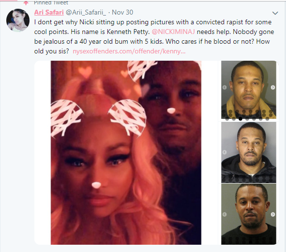 Nicki Minaj is allegedly dating a convict Kenneth 'Zoo' Petty (Screenshots)