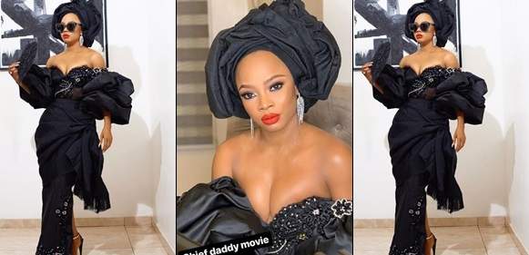 'Those boobs are crying for help' - Nigerians react to Toke Makinwa's revealing outfit to the premiere of 'Chief Daddy'