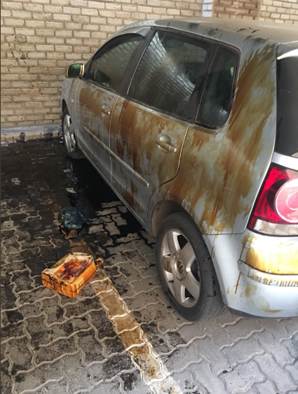 Man disappointed after his sons washed his car with engine oil (Photos)