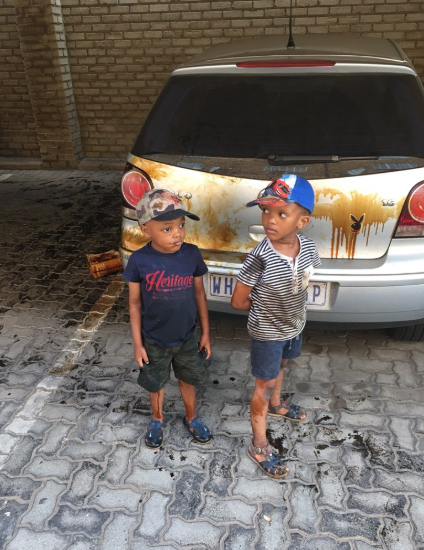 Man disappointed after his sons washed his car with engine oil (Photos)