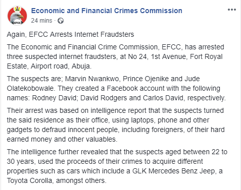 EFCC arrest Yahoo boys in Abuja (Photos)