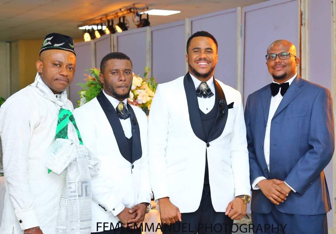 Lovely photos from Nollywood actor, Michael Okon's white wedding in Lagos