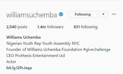 Like the UN, Youth Assembly also distances itself from Nigerian actor, Williams Uchemba over alleged fraud
