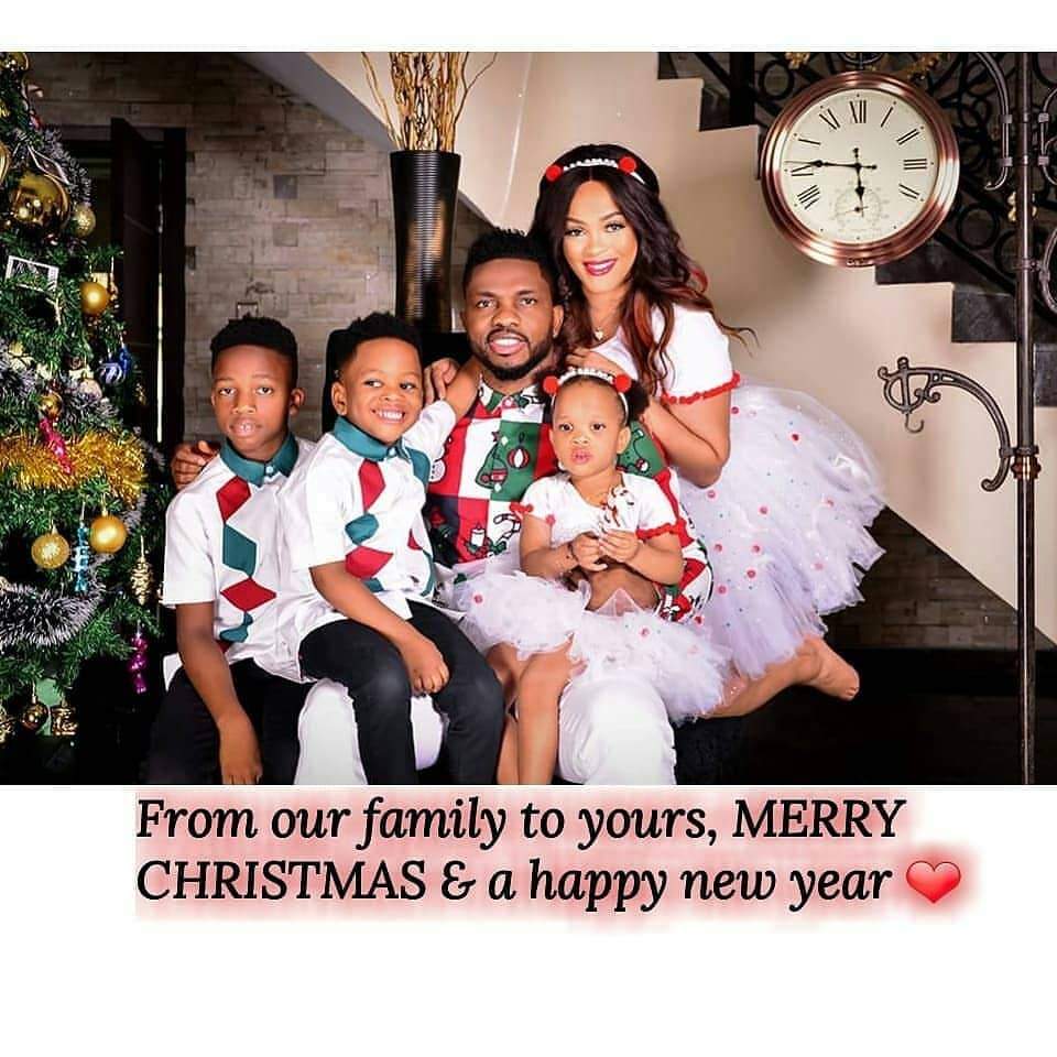 Footballer, Joseph Yobo and wife, Adaeze, release cute family Christmas photos
