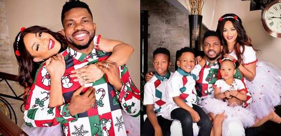 Footballer, Joseph Yobo and wife, Adaeze, release cute family Christmas photos