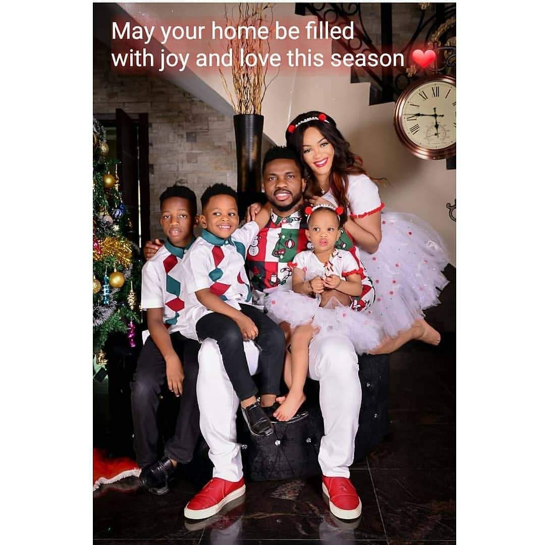 Footballer, Joseph Yobo and wife, Adaeze, release cute family Christmas photos