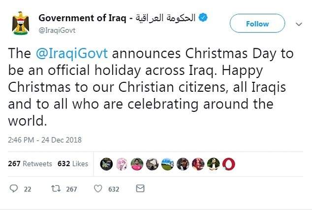 Iraq Makes Christmas Day An Official Nationwide Holiday To Mark The 'Occasion Of The Birth Of Jesus Christ'