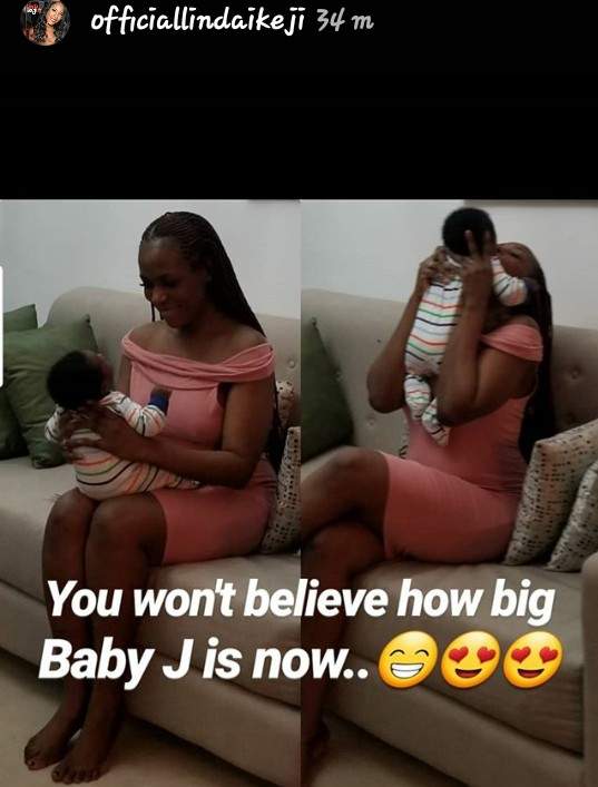 Linda Ikeji Shares Photo Of Herself And Baby J; Happy That Her Banana Island House Is Now Worth N850M