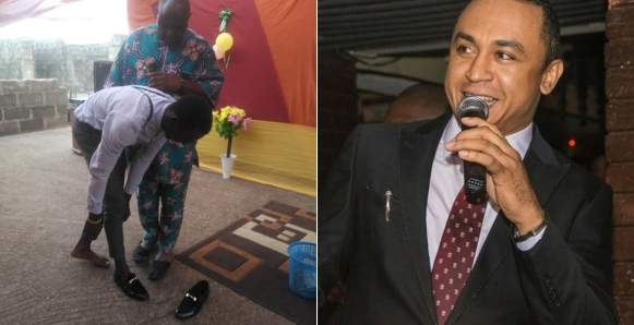 Pastor Gives His Shoes Worth $400(N145K) To Member As He Berates Daddy Freeze On Tithing