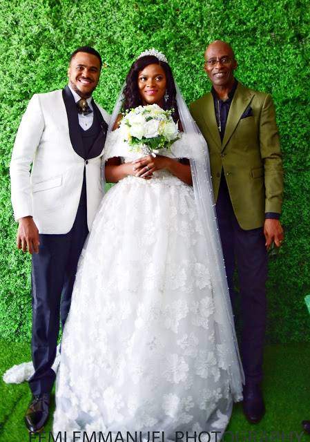 Lovely photos from Nollywood actor, Michael Okon's white wedding in Lagos