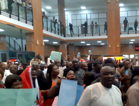 National Assembly staff protest over non payment of allowances (photos)