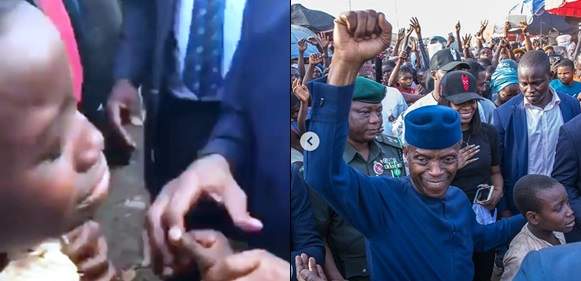 The emotional moment a sobbing boy met VP Osinbajo in Abuja