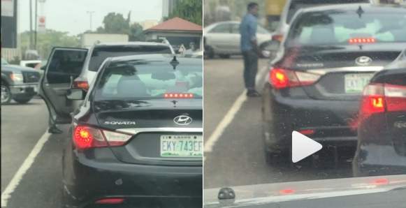 Drama In Lagos As Frustrated Driver Alights From Car, Repeatedly Shouts At Female Boss (Video)