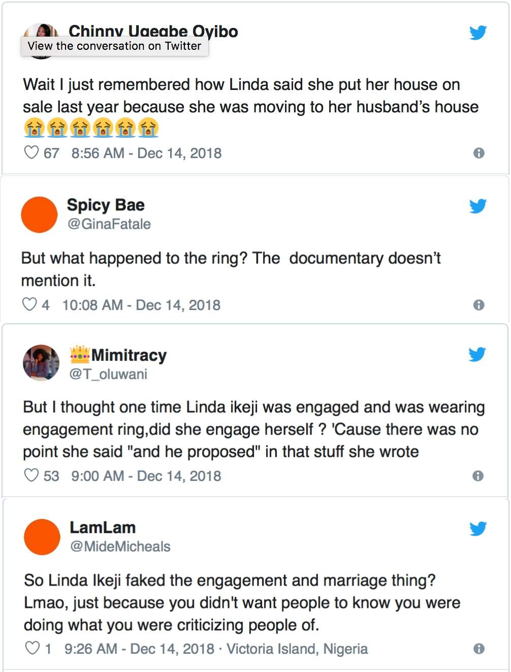 Did Linda Ikeji fake her engagement? - Nigerians ask after shocking revelation of Sholaye Jeremi dumping her