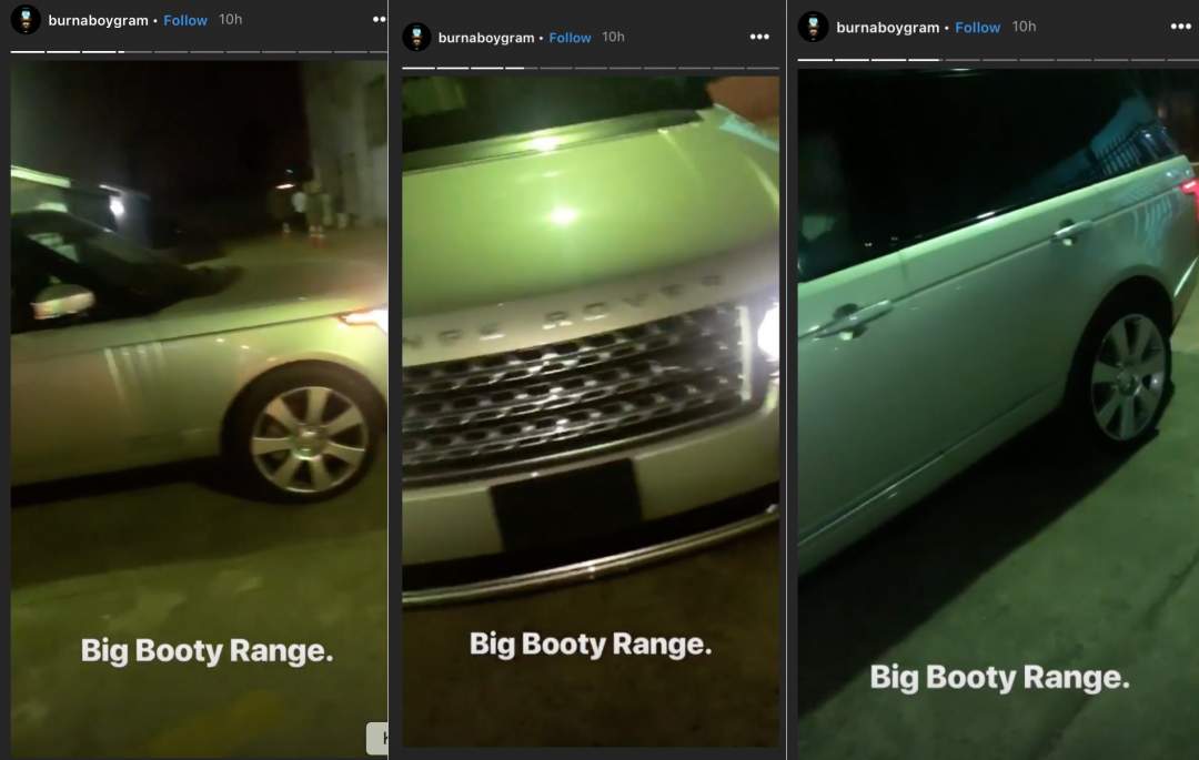 Burna Boy acquires Range Rover Autobiography for Christmas