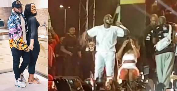 Watch the beautiful moment Davido brought Chioma on stage at his concert last night (Video)