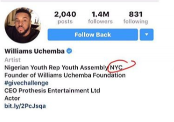 Williams Uchemba removes U.N from his bio on IG, as his accuser, Okporo makes further clarifications