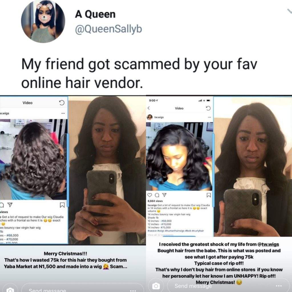 Twitter wig vendor Teni, dragged over N75k fake hair and unpaid N150k loan