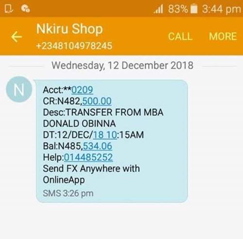 Nigerian Lady narrates how she was duped of N482,000 with a fake bank alert