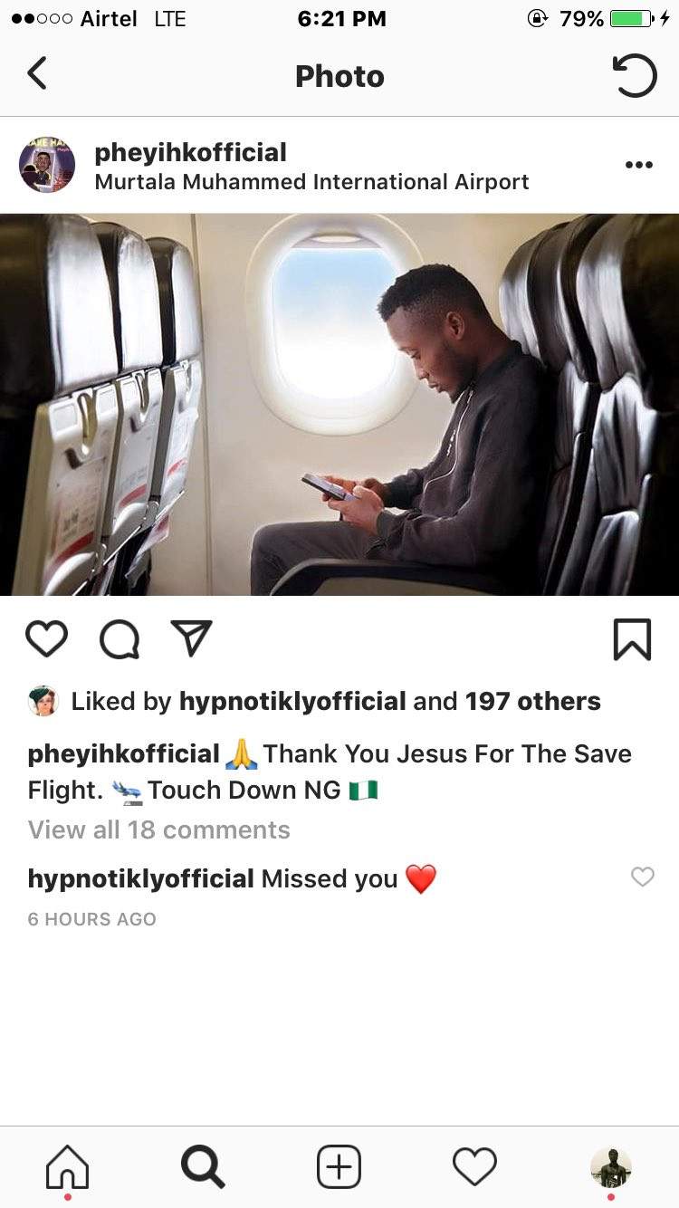 Nigerian singer busted after posting photoshopped photo of himself in a plane