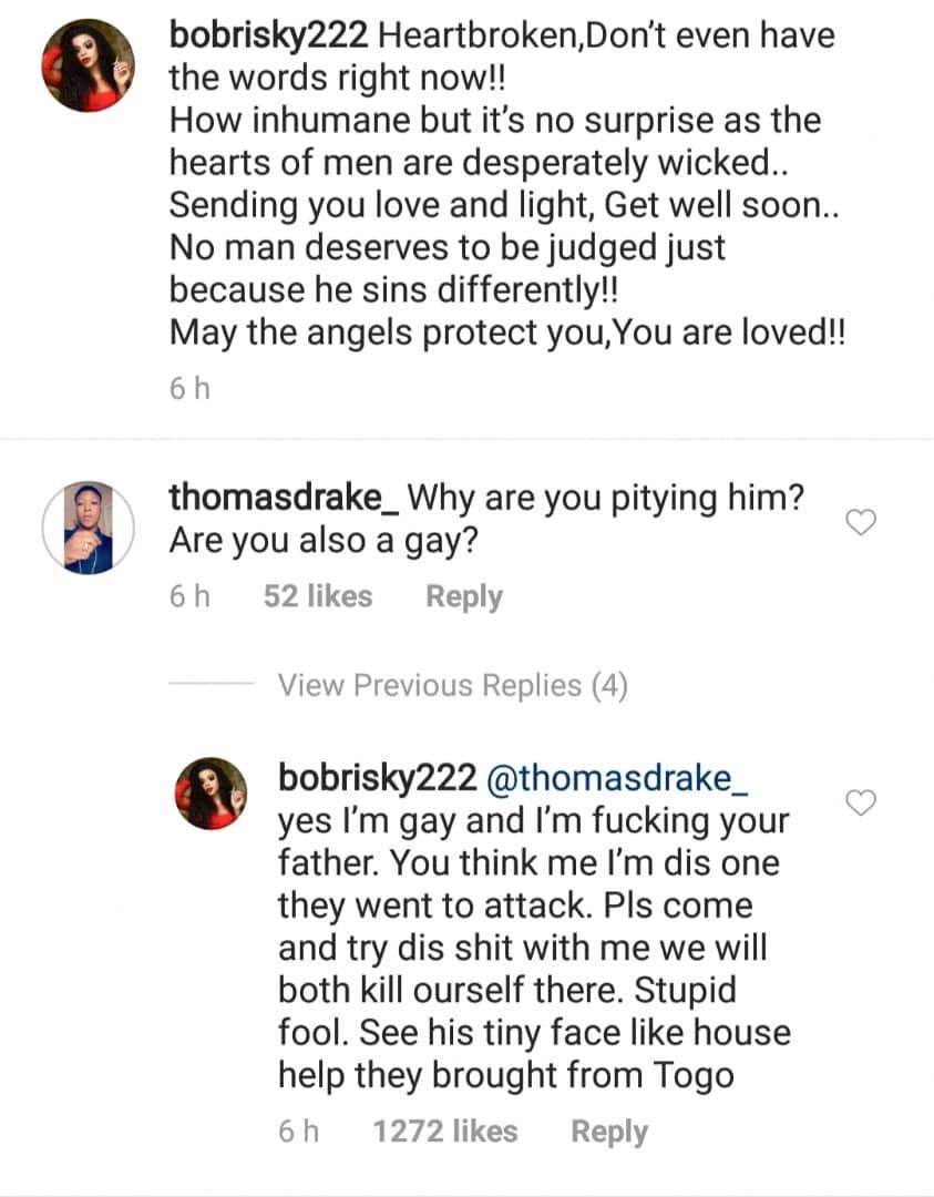 'If anyone should try what was done to Jussie Smollett with me, we would die there' - Bobrisky warns as he replies follower