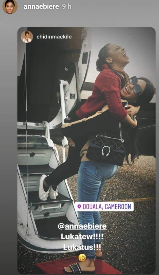 Flavour and Anna Banner's love waxing stronger as they travel to Cameroon for a show(photos)