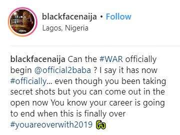 2face in serious trouble as Blackface declares total war on him