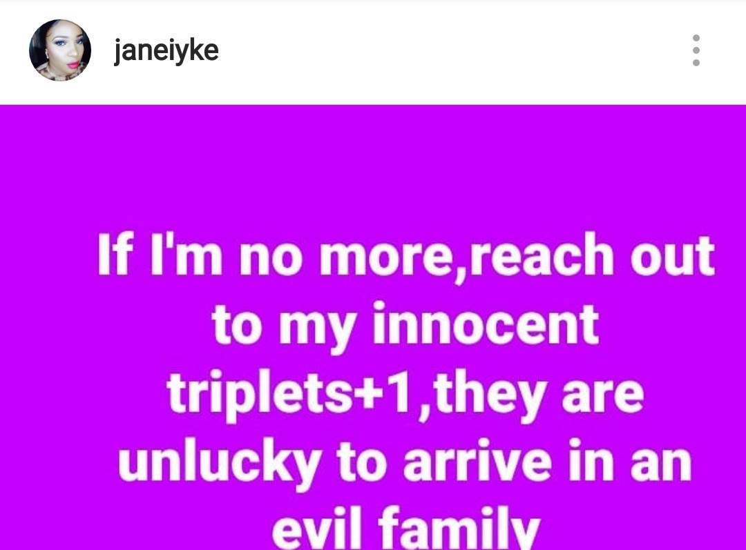 Nigerian lady leaves disturbing note on IG as her husband abandons his 4 kids to buy a car for his sidechic