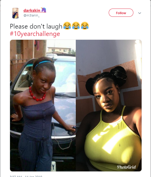 #10yearschallenge: Nigerian lady who claims to be 22 has got people talking (Photo/Screenshots)
