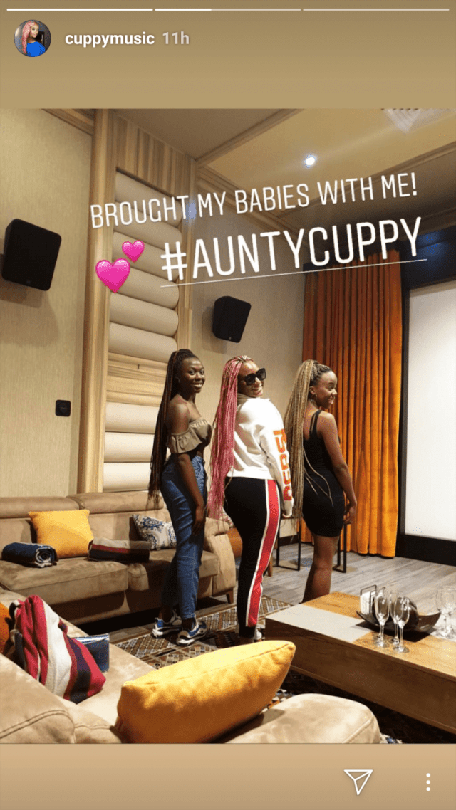 DJ Cuppy rents out Filmhouse Cinema to watch 'Chief Daddy' movie with her friends (Photos)