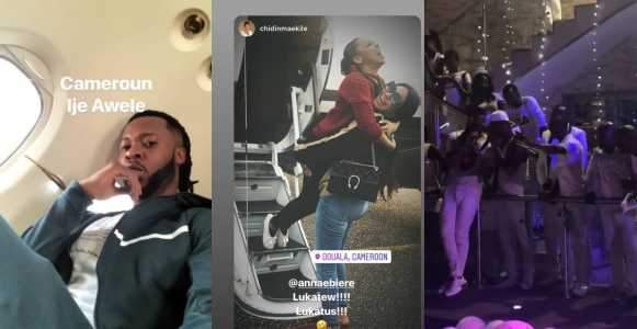 Flavour and Anna Banner's love waxing stronger as they travel to Cameroon for a show(photos)