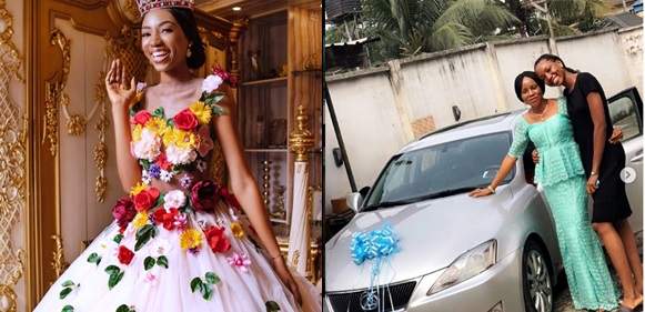 Anita Ukah, Most Beautiful Girl In Nigeria 2018 Winner Buys A Car For Her Mother
