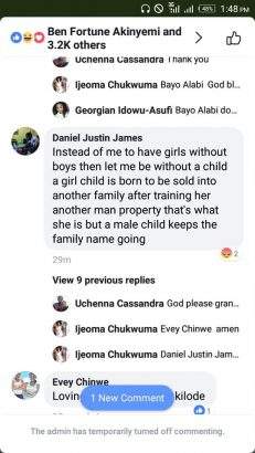 'I'd rather be childless than to have only female kids' - Nigerian man vows
