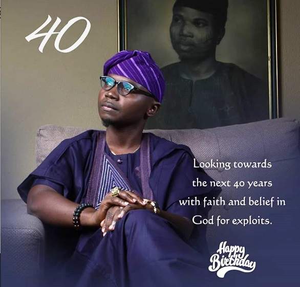 Comedian Teju Babyface celebrates his 40th birthday with an adorable photo